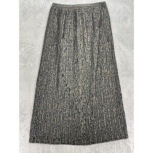 Banana Republic Maxi Skirt Womens 6 Olive Black Floral Lace Side Zip Soft Goth